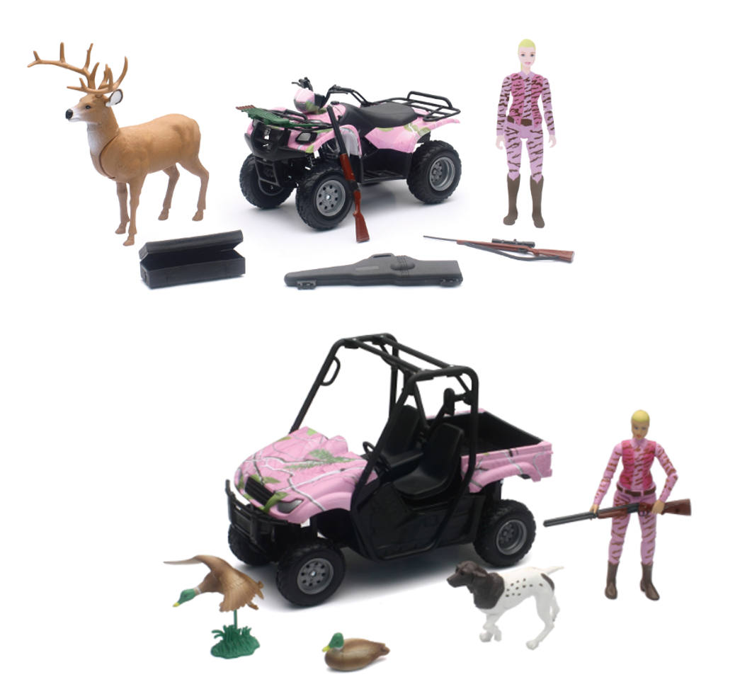 NEW RAY WILD HUNT W/PINK CAMO ATV & GIRL