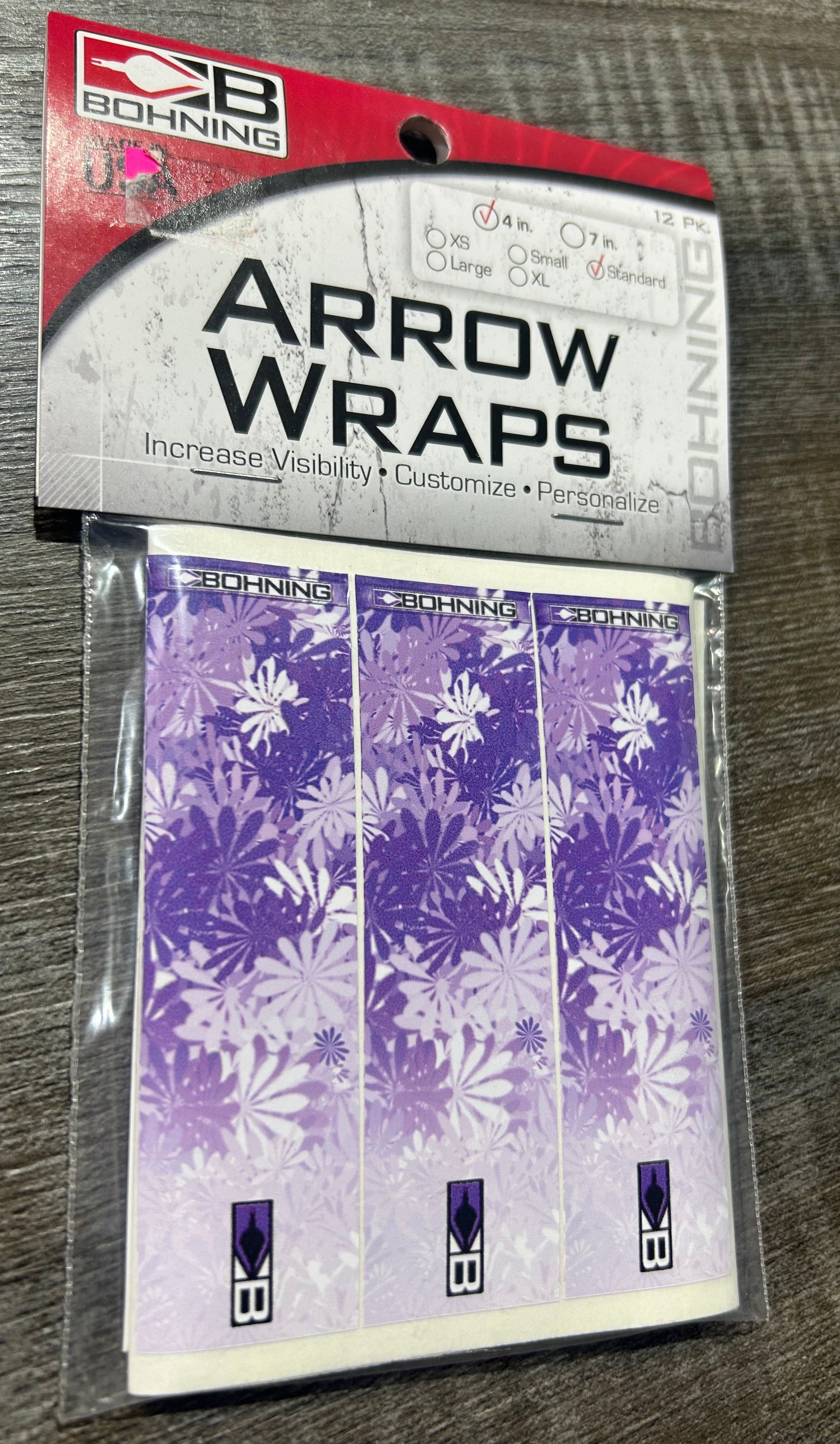 BOHNING ARW WRPS 4 PUFLWR STND PURPLE FLOWER 4 STANDARD