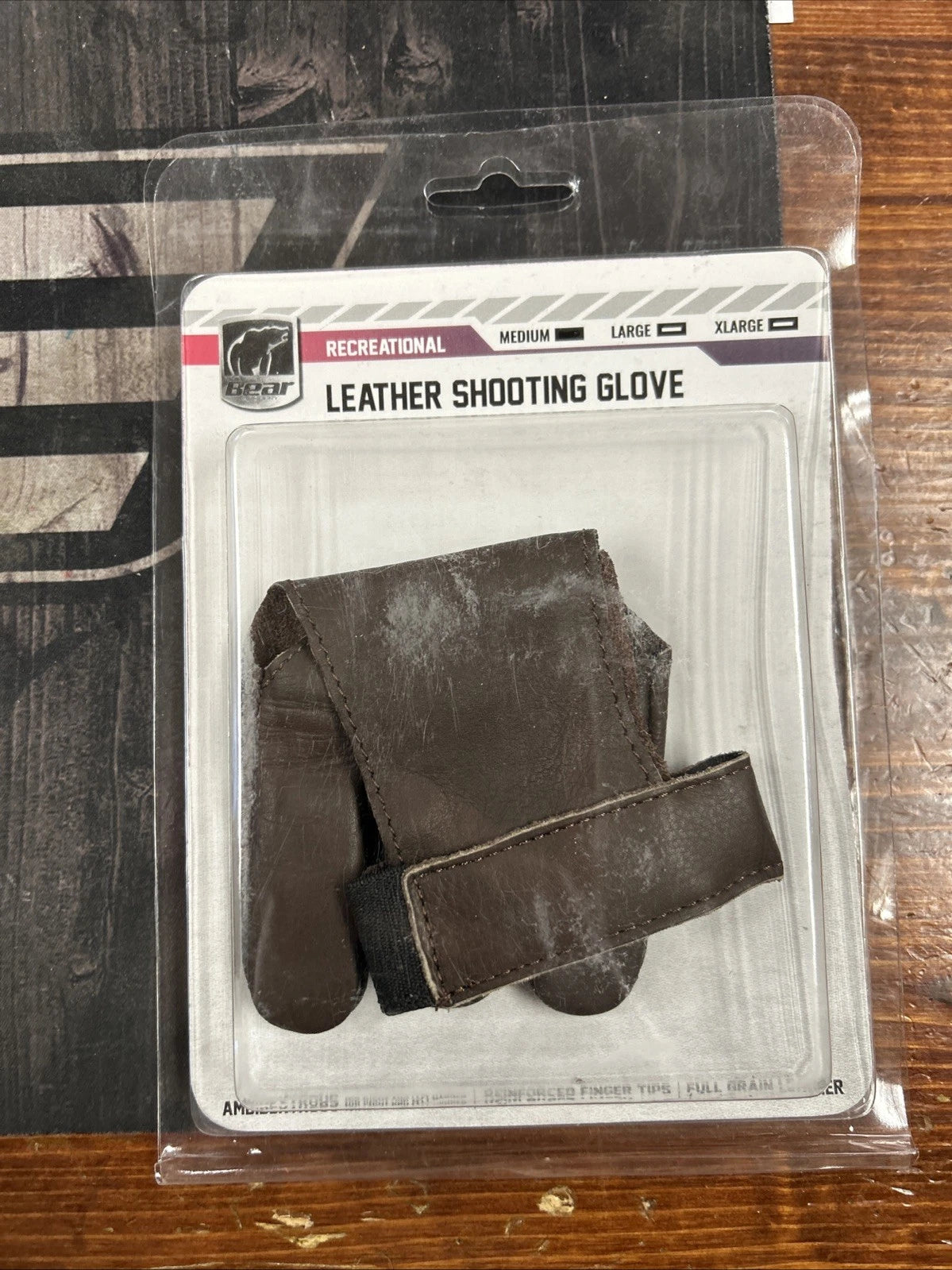 BEAR LEATHER SHOOTING GLOVE MED