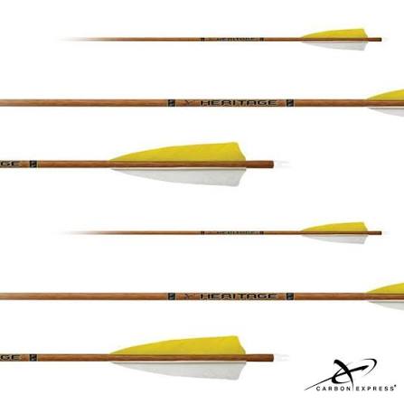 CARB EXP HERITAGE 150 4FTH CARBON EXPRESS HERITAGE 4 SHIELD CUT FEATHERS YELL/WH