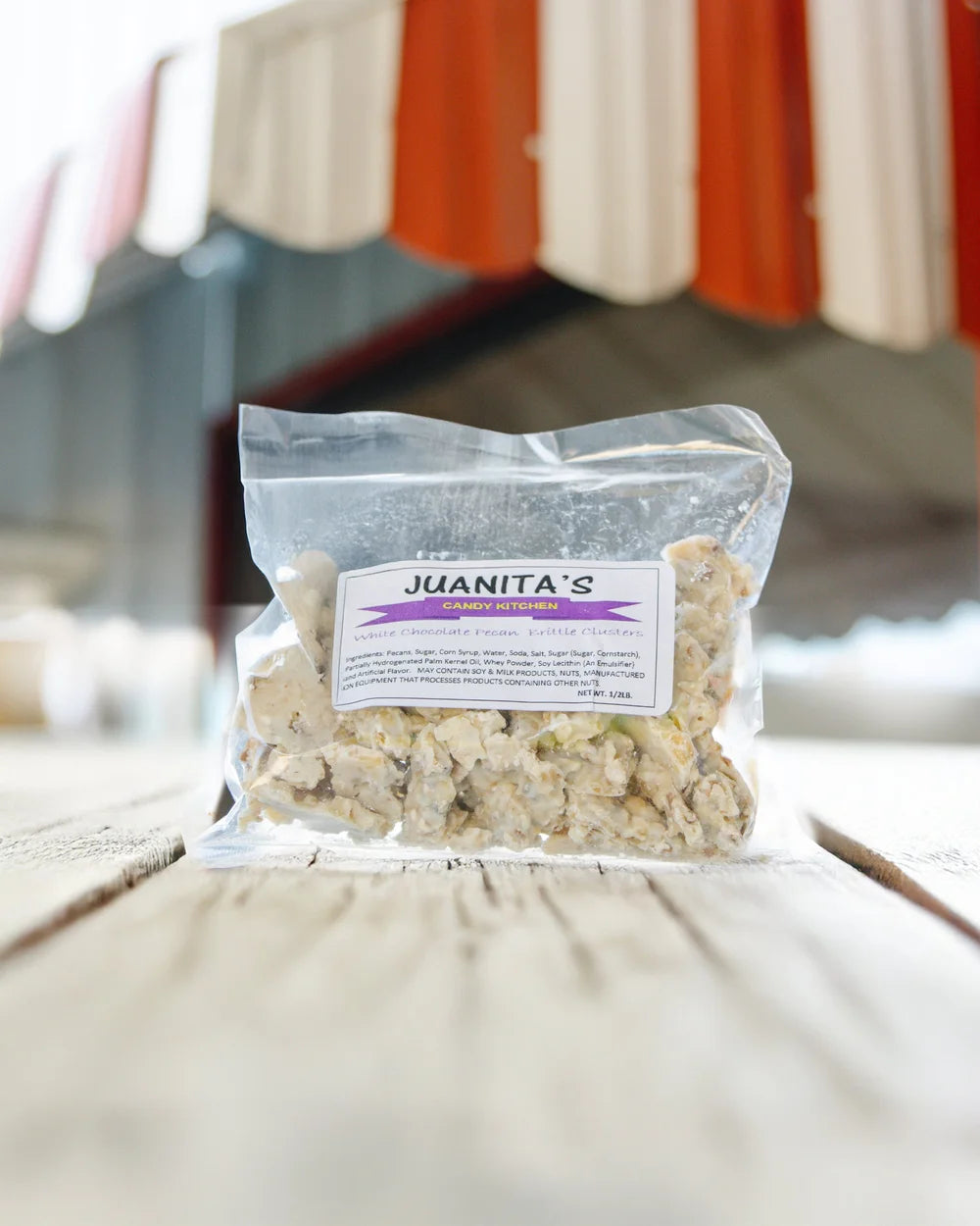 JUANITAS CANDY WHITE CHOC PECAN CLUSTERS