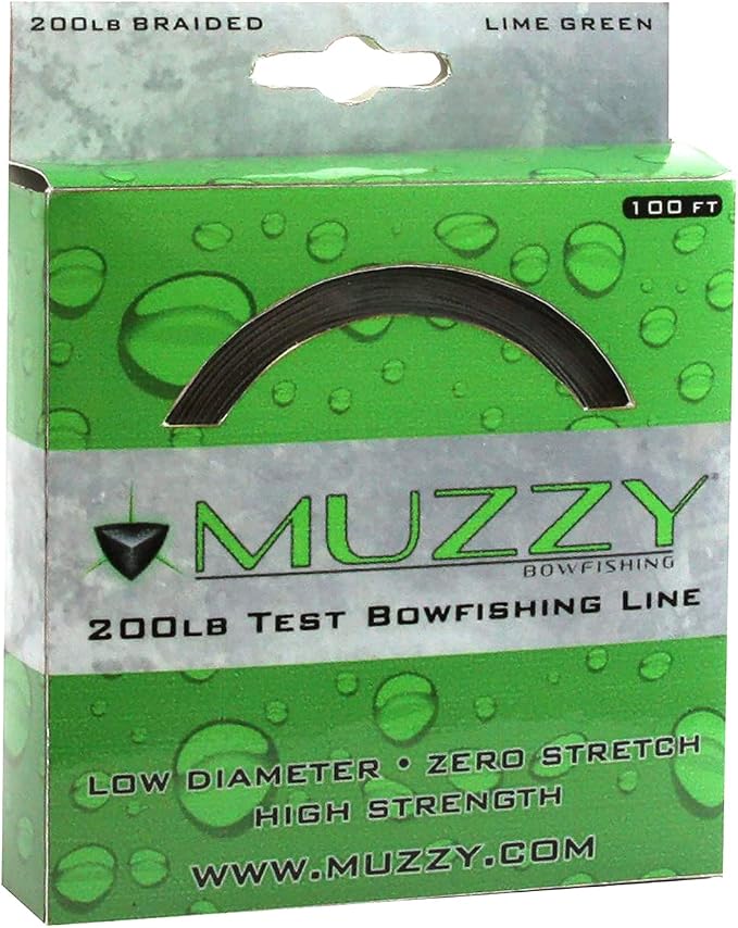 MUZZY 200# BRAIDED LINE LIME GREEN 100 FT