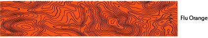 WHITE WATER ORANGE FLO THIN LINE TOPO WRAPS 5x1.125"